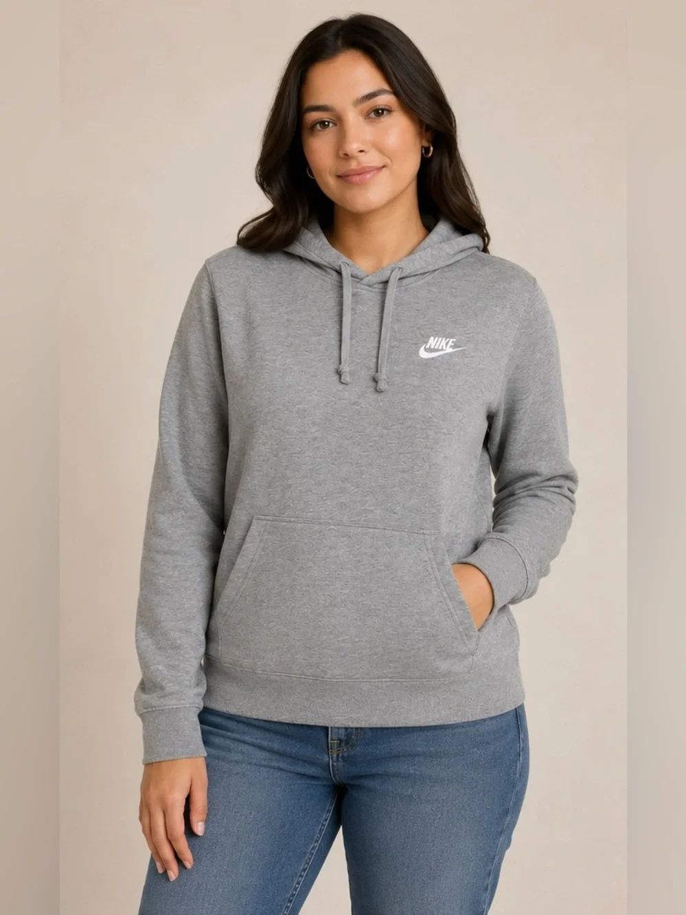 Nike Women's Gray Pullover Hoodie - Size Medium